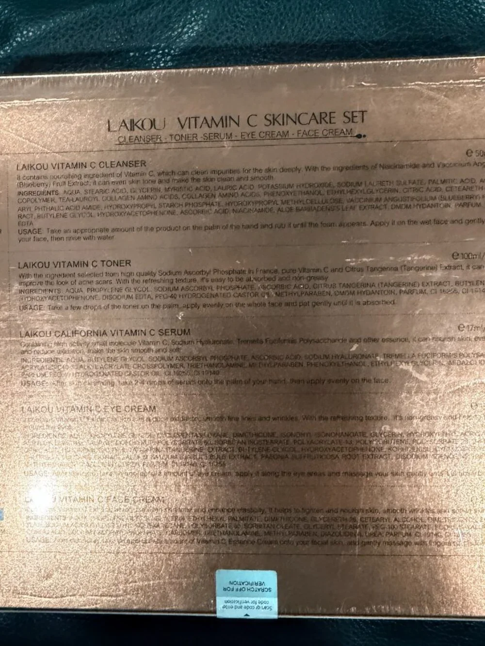 LAIKOU Vitamin C 5-Piece Skincare Gift Set - Brand New Sealed